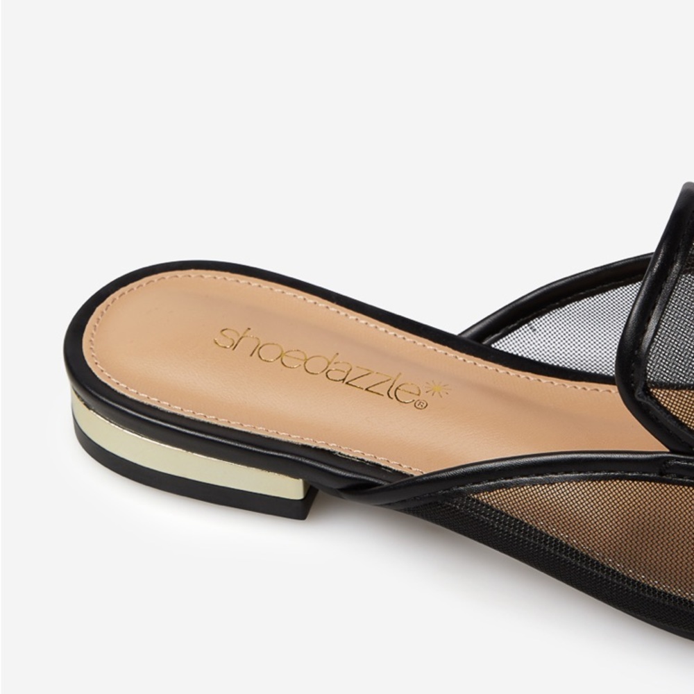 Sz 7.5W Franceen Pointed Toe Black Flats NIB-8544 - Picture 5 of 5